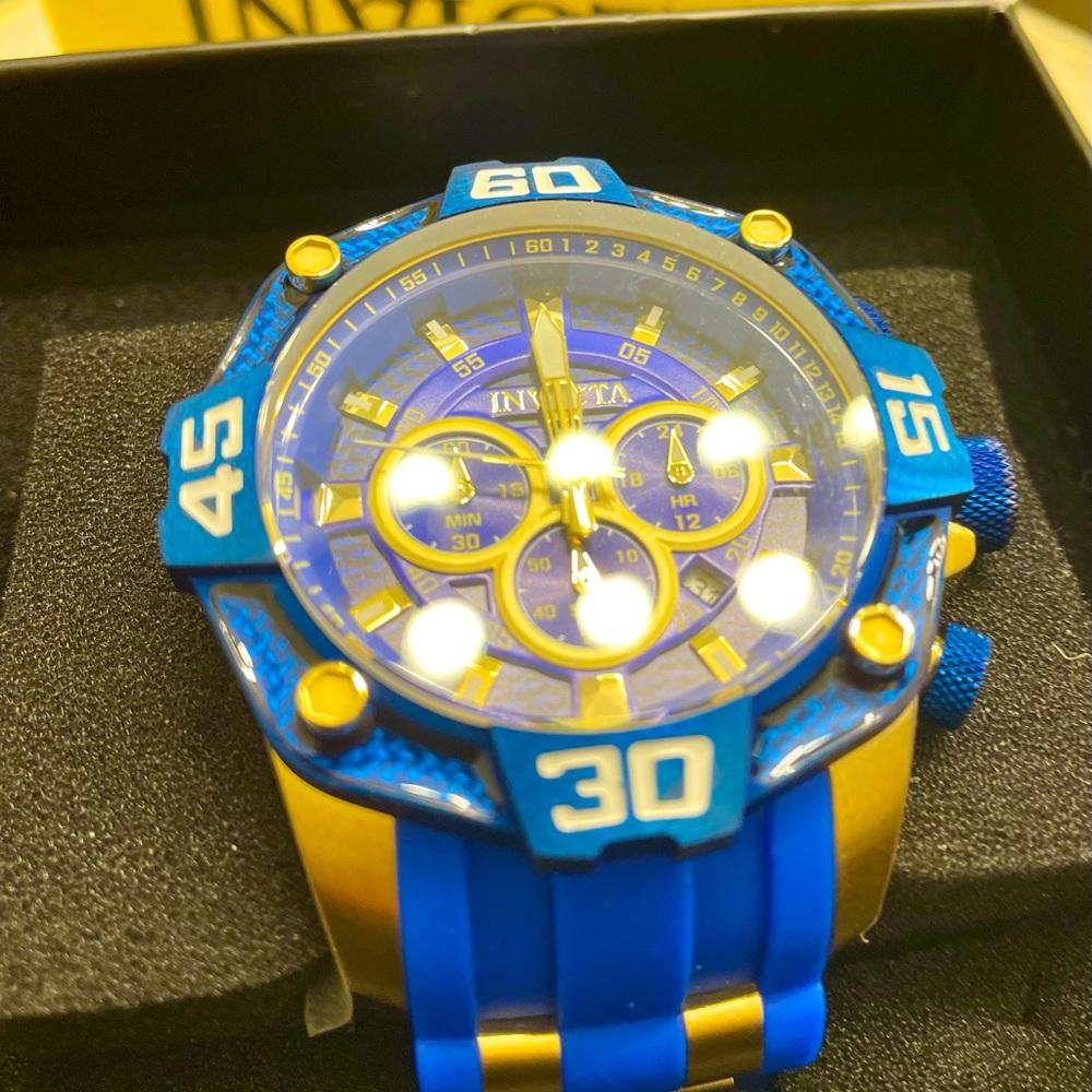 Invicta Pro Diver Rush Men's Watch - 52mm, Blue, Gold (40864) - Picture 2 of 6